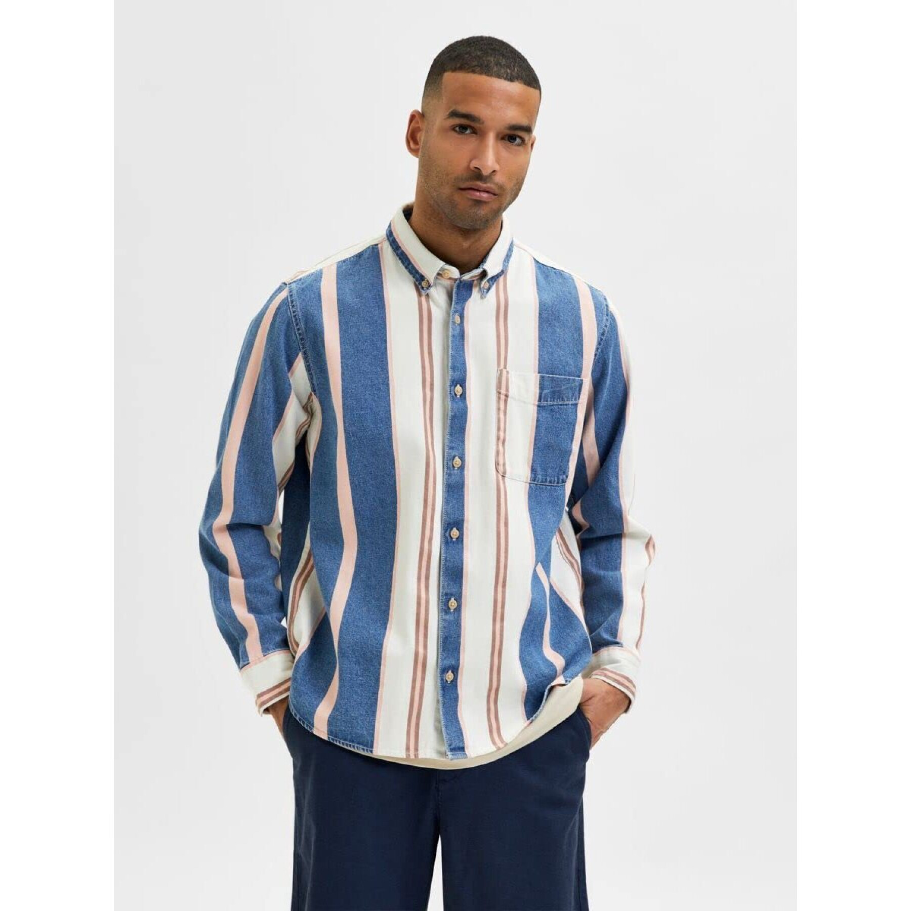 Camisa Selected Slhbrad Stripe Loose