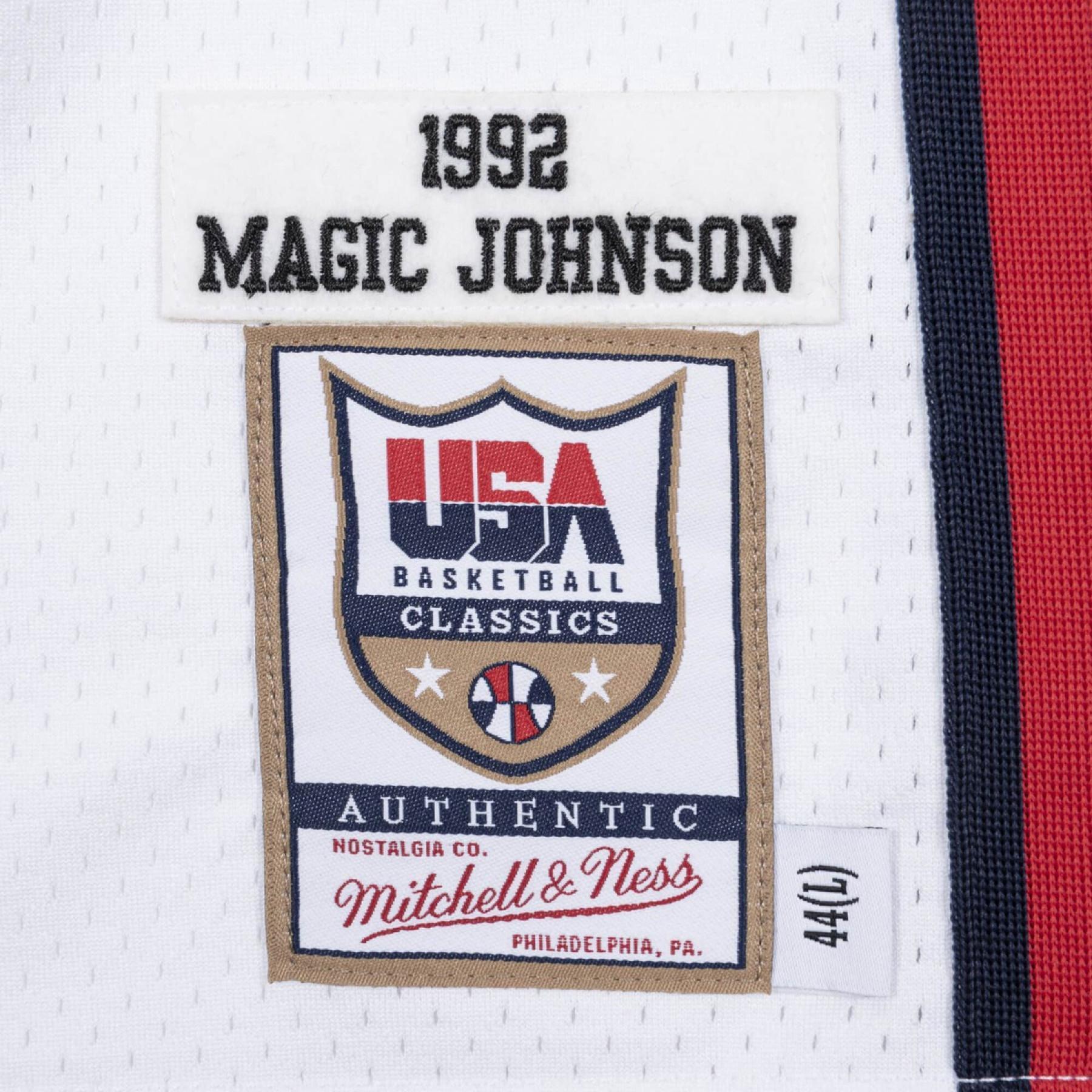 Camiseta auténtica del equipo USA Magic Johnson 1992
