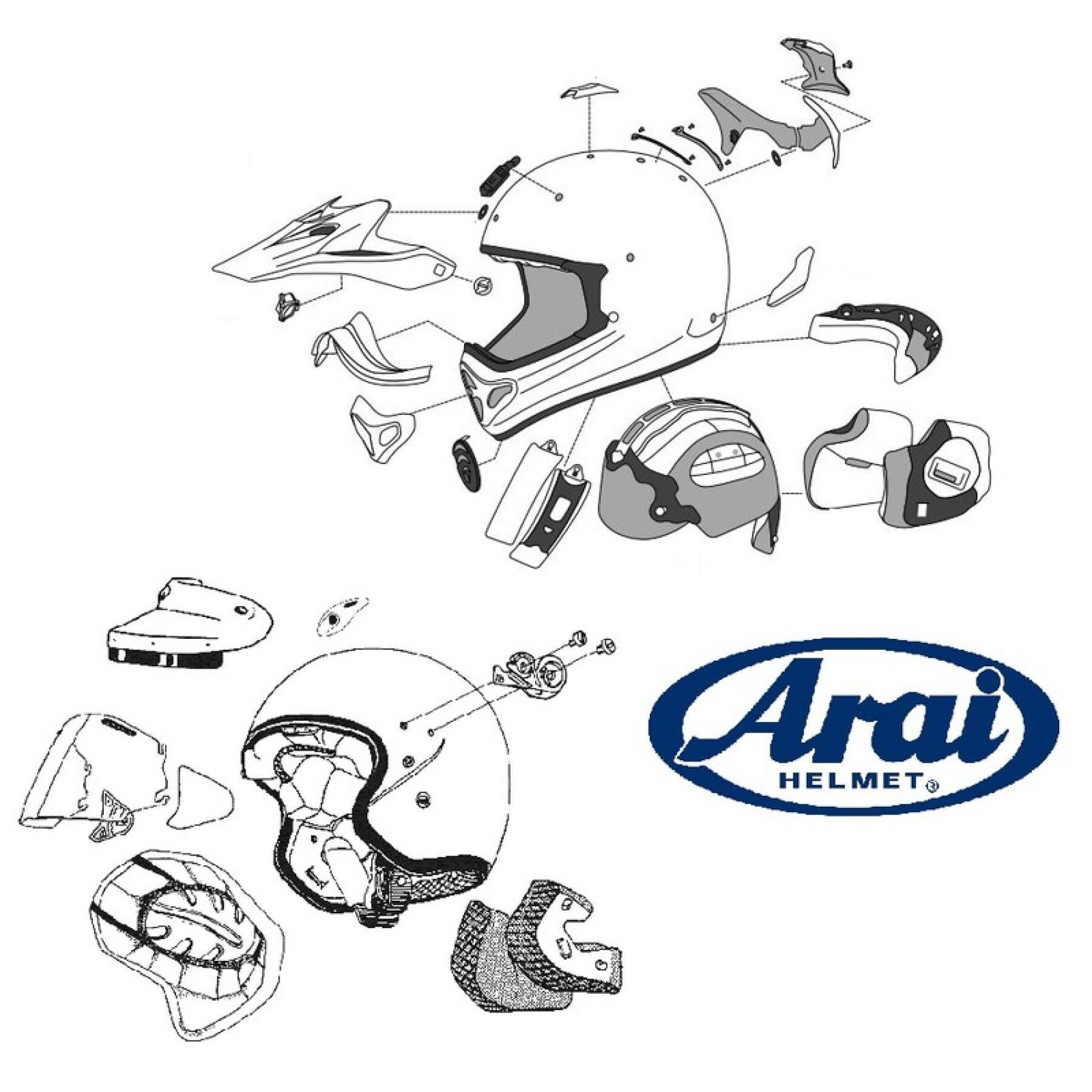 Carrillera de espuma para cascos de moto Arai SZ/F