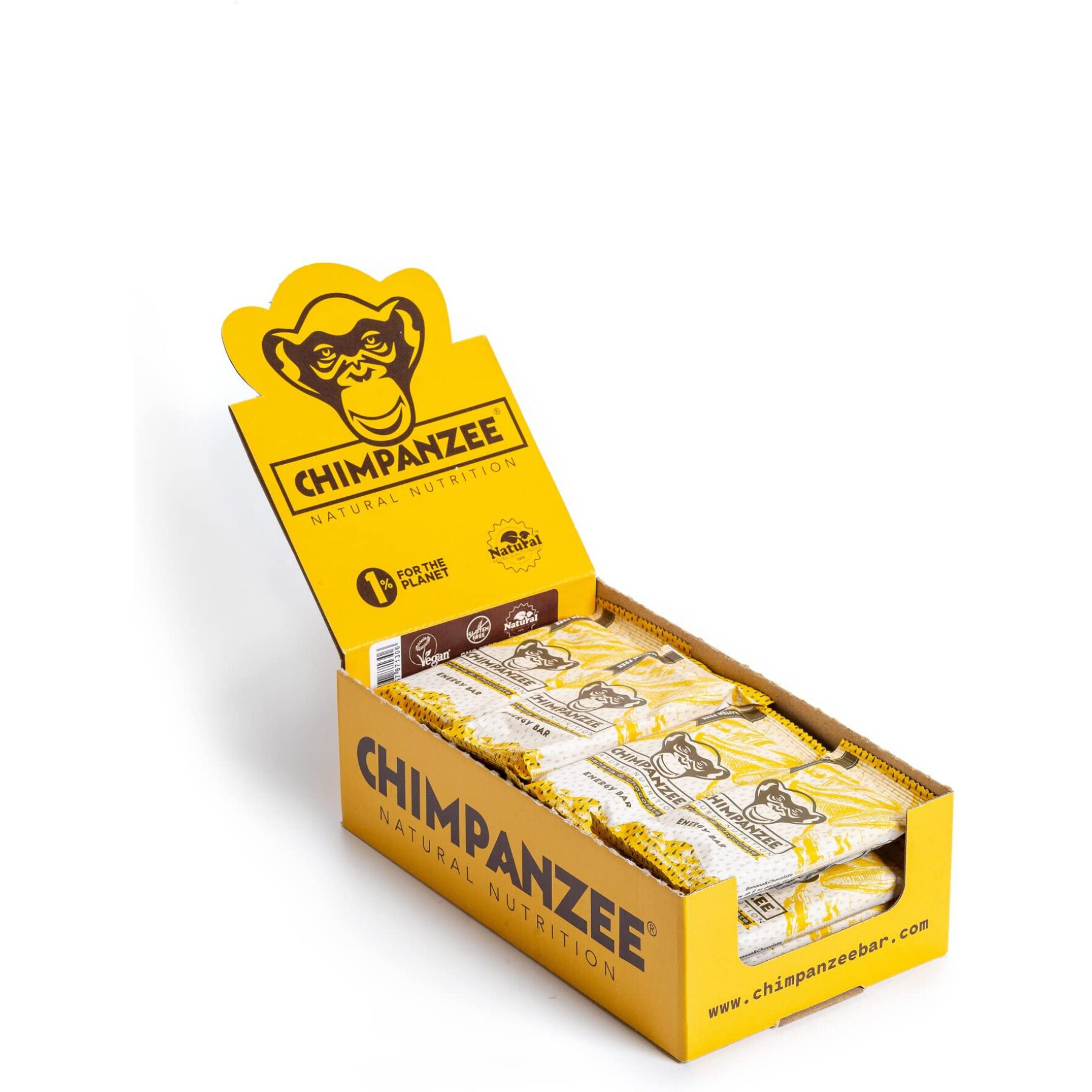 Barra energética Chimpanzee vegan (x20) : banane/chocolat 55g 