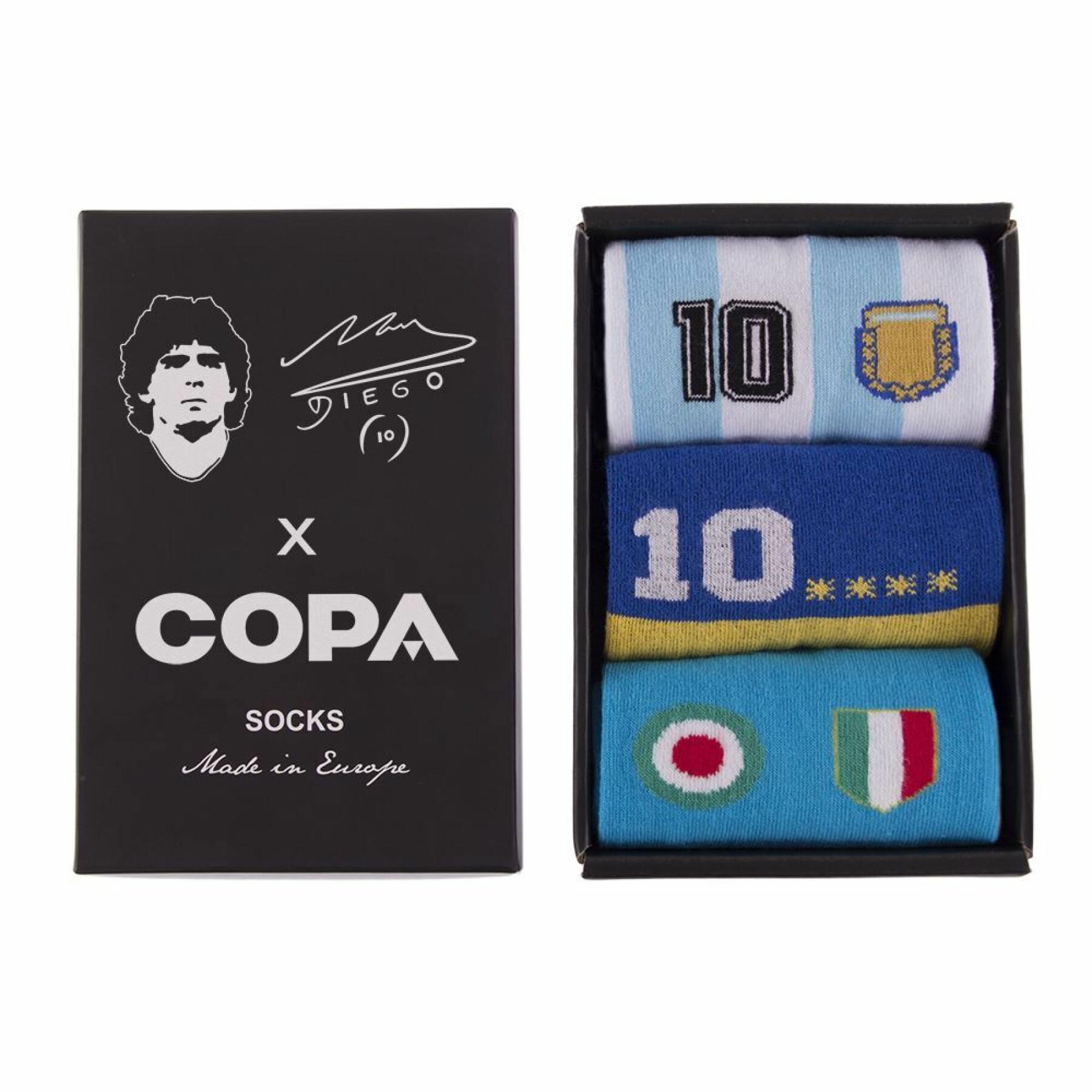 Caja de calcetines Copa Football Maradona Number 10
