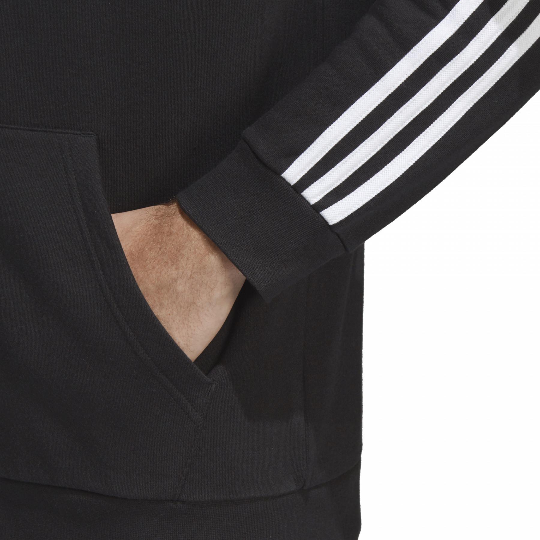 Sudadera con capucha adidas Zip 3-Stripes Negra