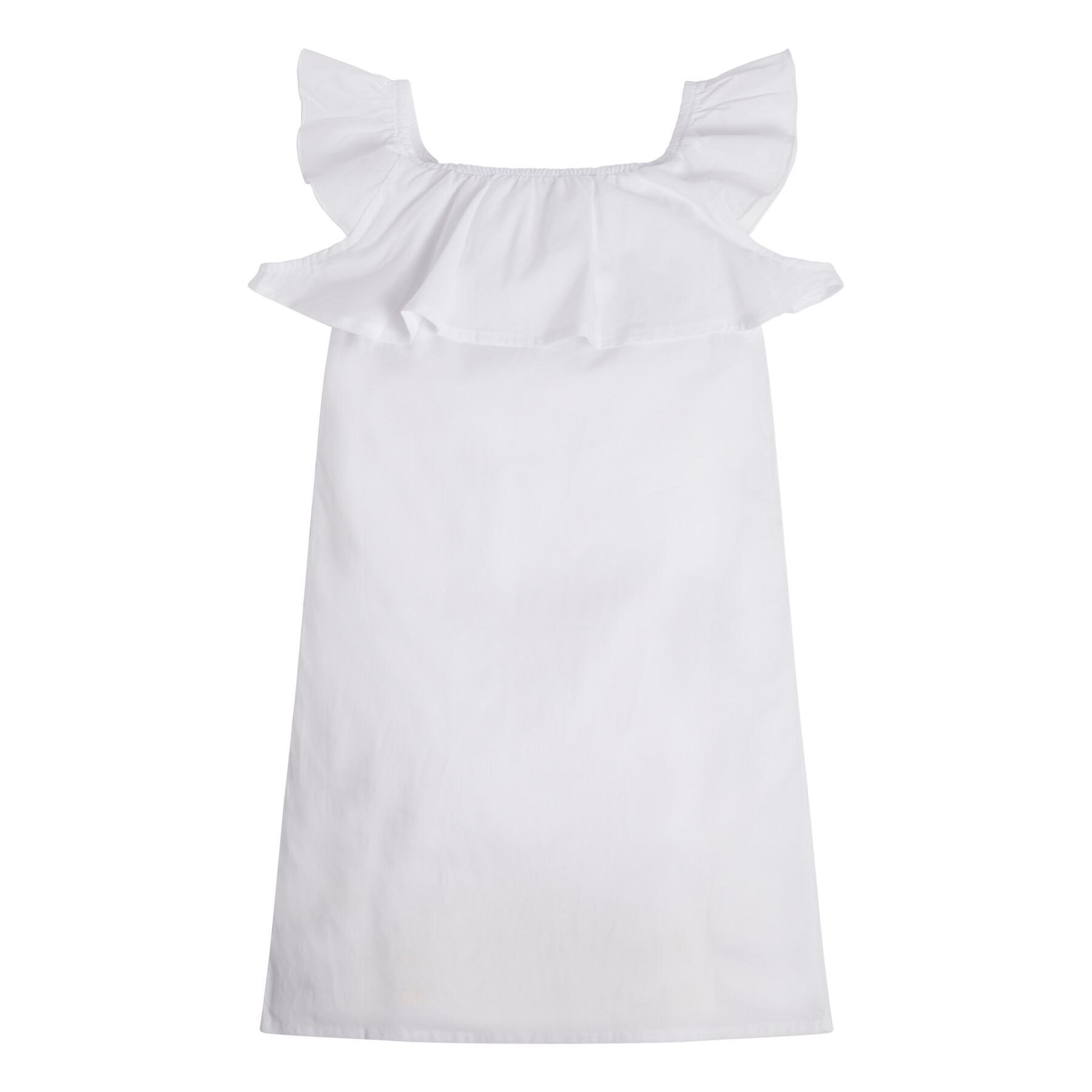 Vestido de popelina de algodón para niña Guess