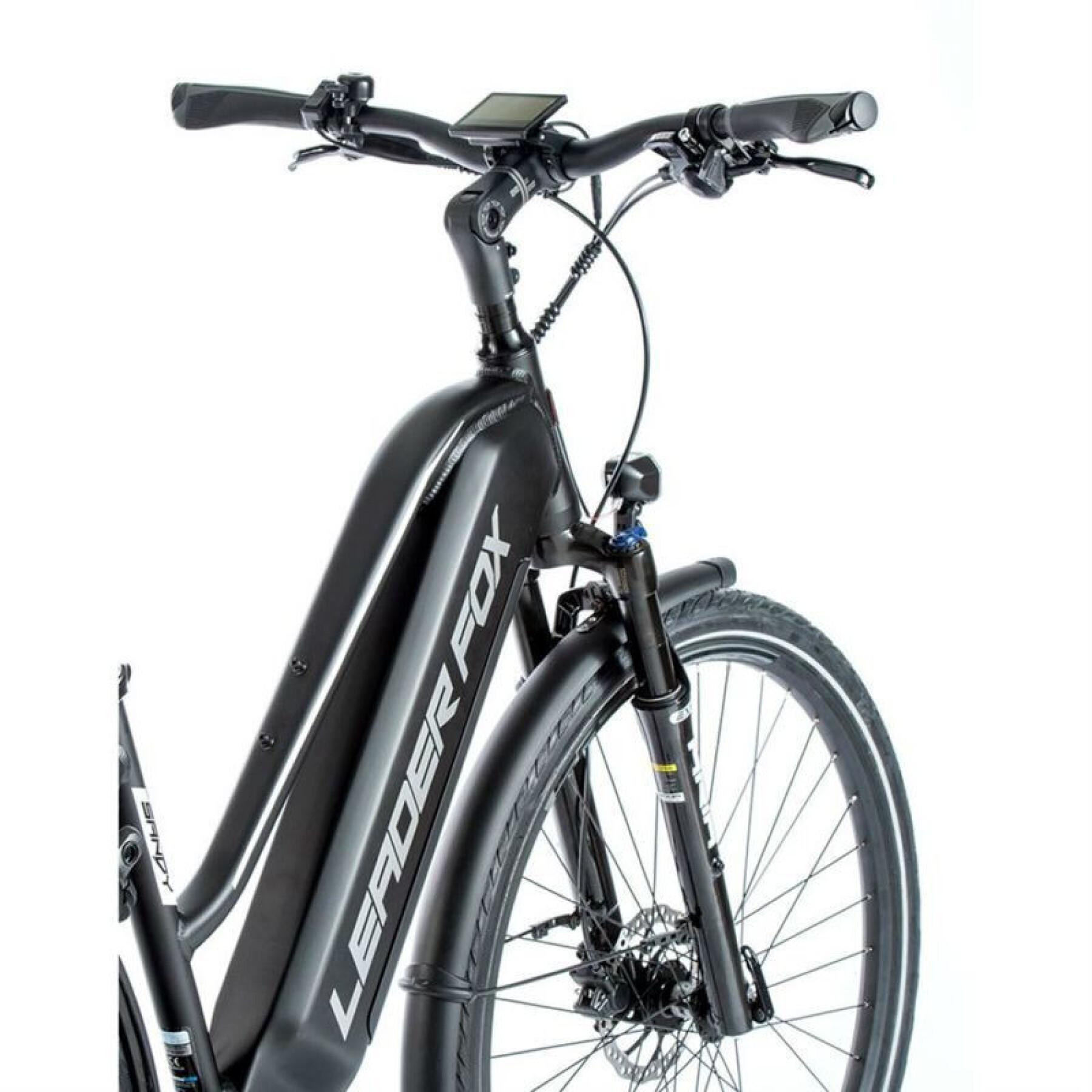 Bicicleta eléctrica city 28 motor rueda trasera mujer Leader Fox Sandy 2021 7V Bafang 36V 45NM 15AH