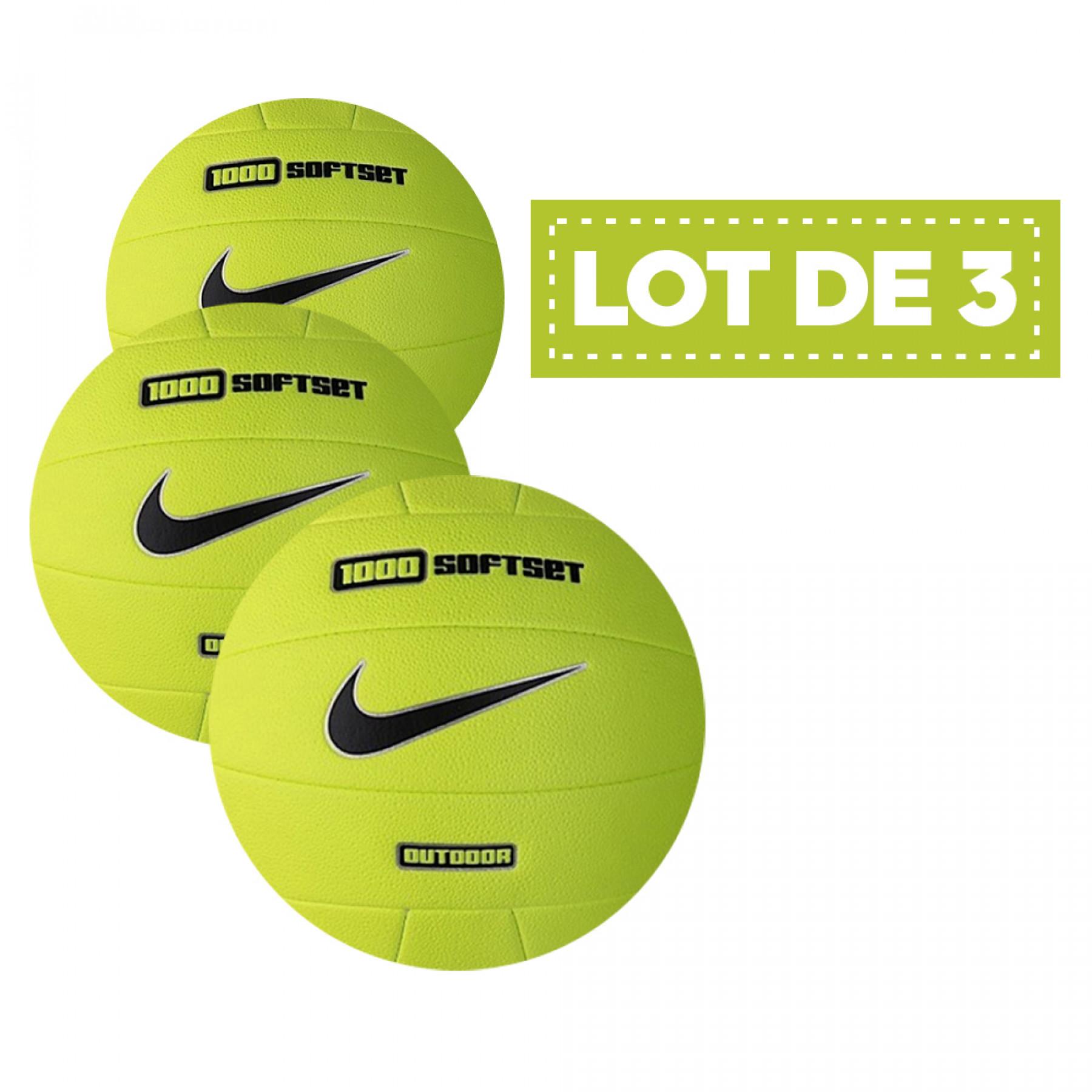 Juego de 3 globos Nike 1000 softset outdoor jaune fluo