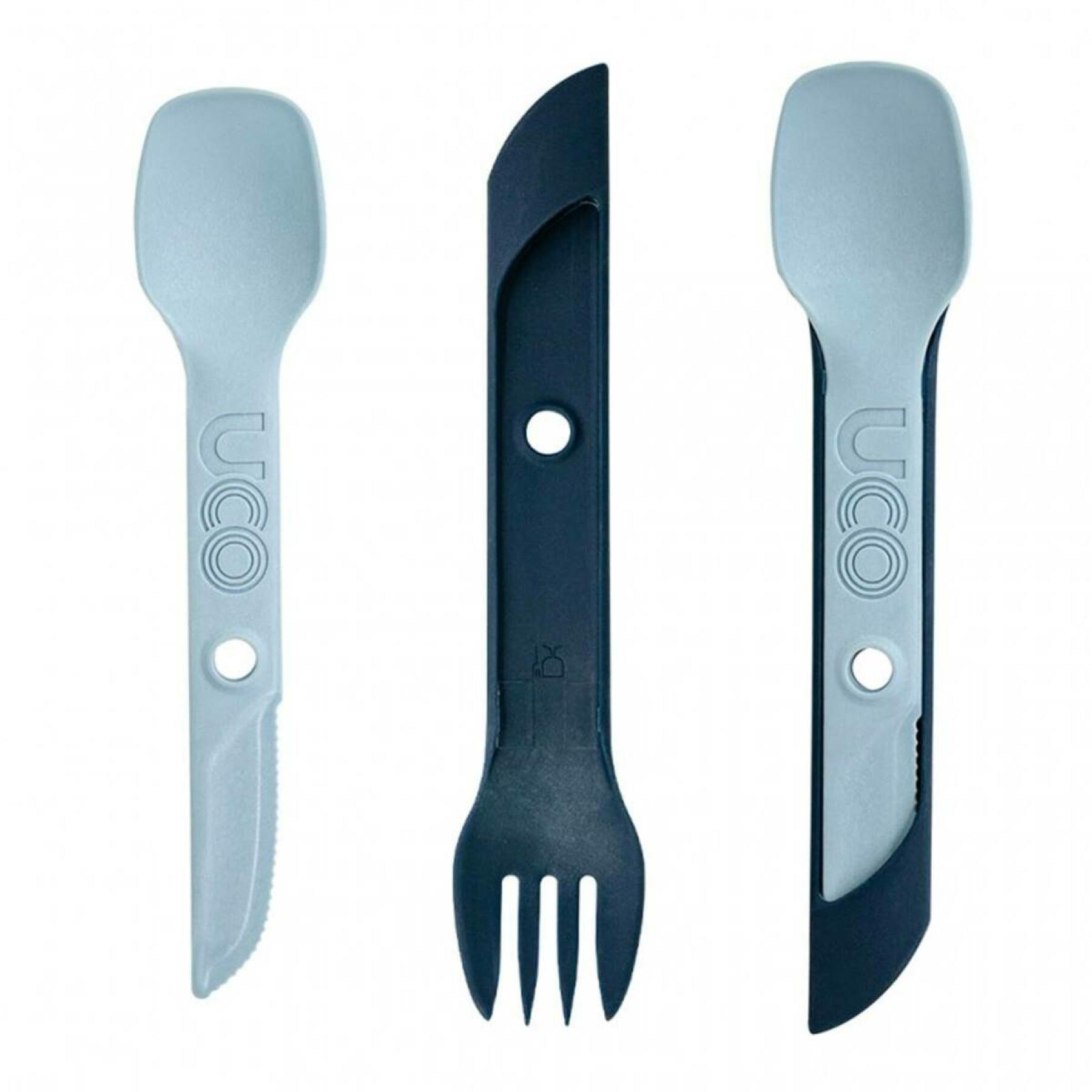 Cubiertos de camping extensión de cuchara y tenedor, cuchillo Uco