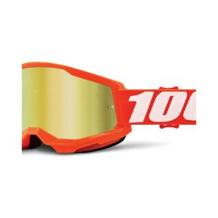 Máscara de cruz de moto pantalla de iridio 100% Strata 2
