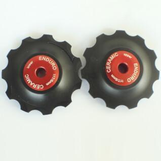 Roldana del desviador Rodamientos Juego de ruedas jockey CX Ceramic-Shimano 9 a 11 velocidades-Rojo