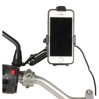 Soporte para smartphone de moto en el espejo retrovisor con cargador Chaft