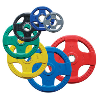 Discos olímpicos de caucho de colores body-solid 4 grip 20 kg