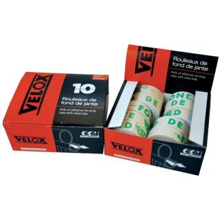 Caja de 10 rollos de cinta adhesiva para llantas Velox